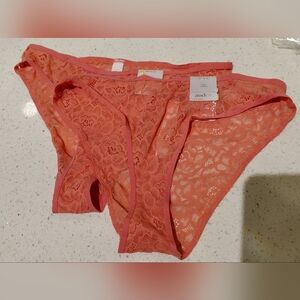 Auden Women's Lace Panties - Coral XS 2-pack NWT